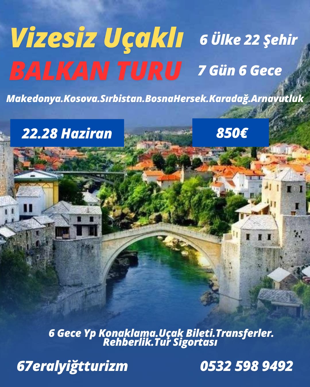 Vizesiz Zonguldak Çıkışlı Balkan Turu 