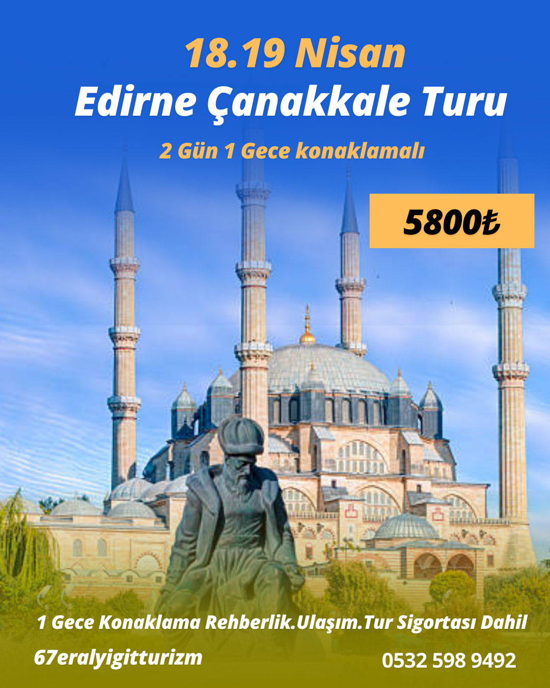 Zonguldak çıkışlı Çanakkale-Edirne Turu 