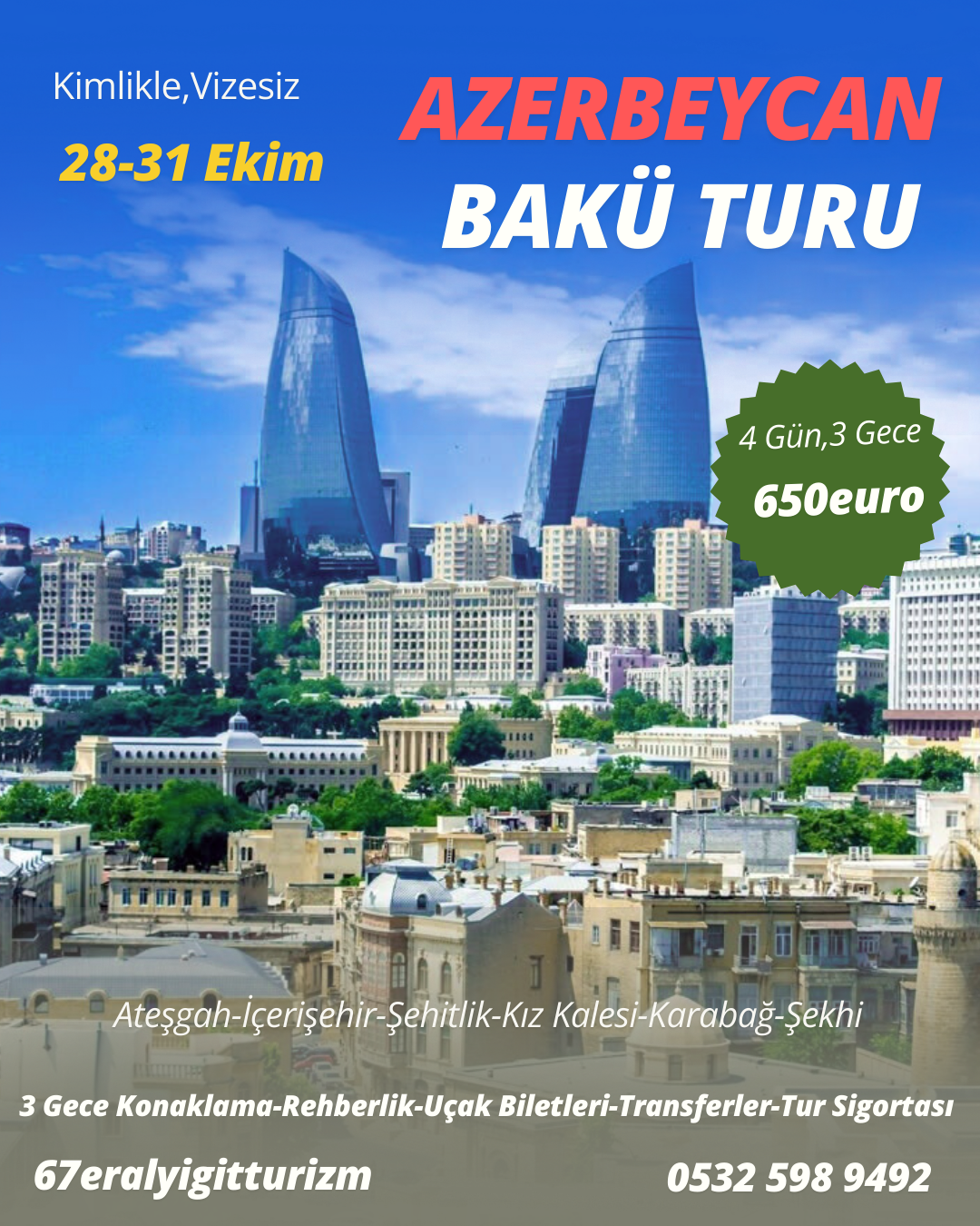 Zonguldak Çıkışlı Bakü Turu